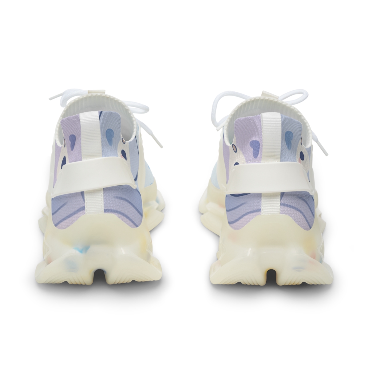Lavender Raindrop Owls personalized athletic sneakers
