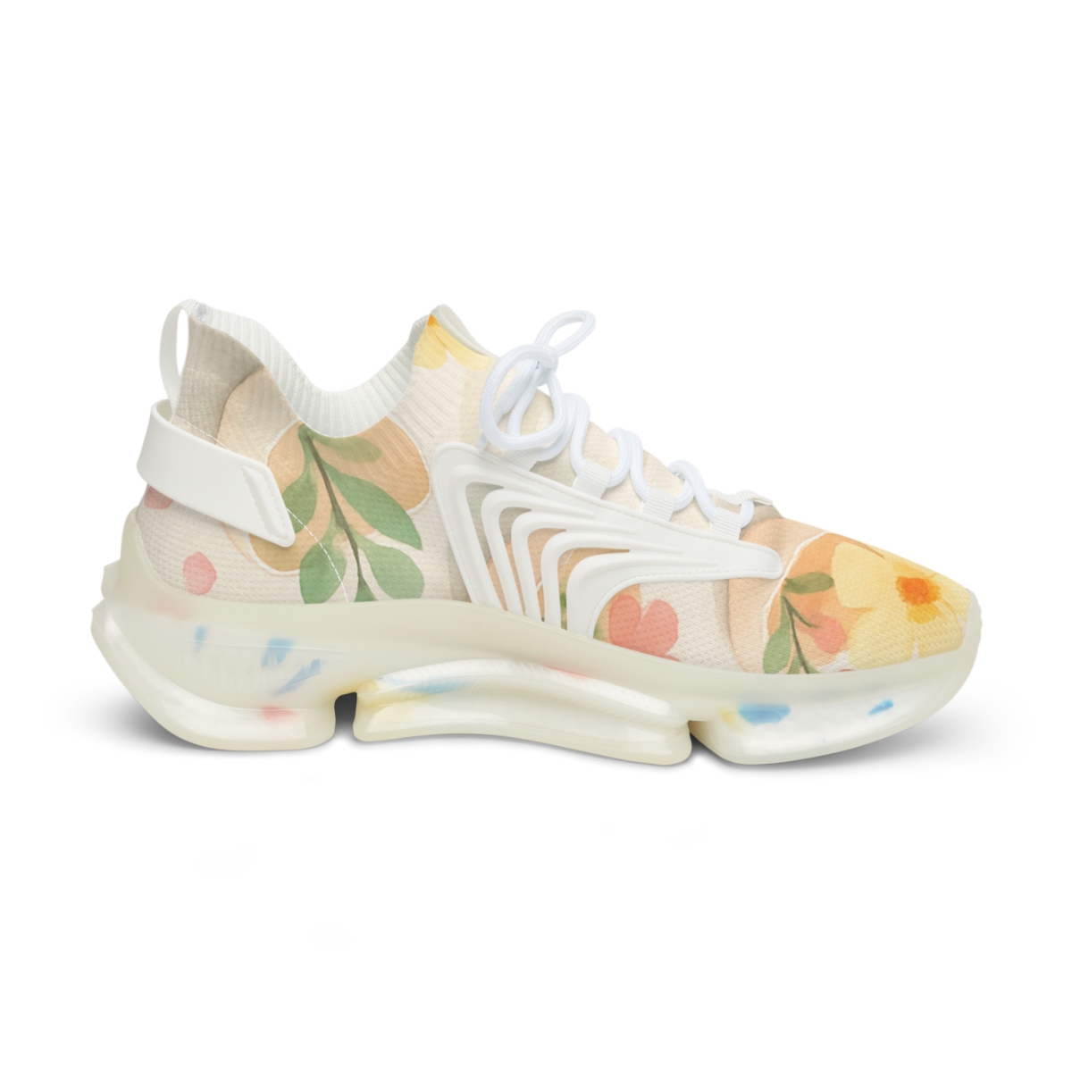 Spring Eggshell Blossom Parade stylish casual sneakers