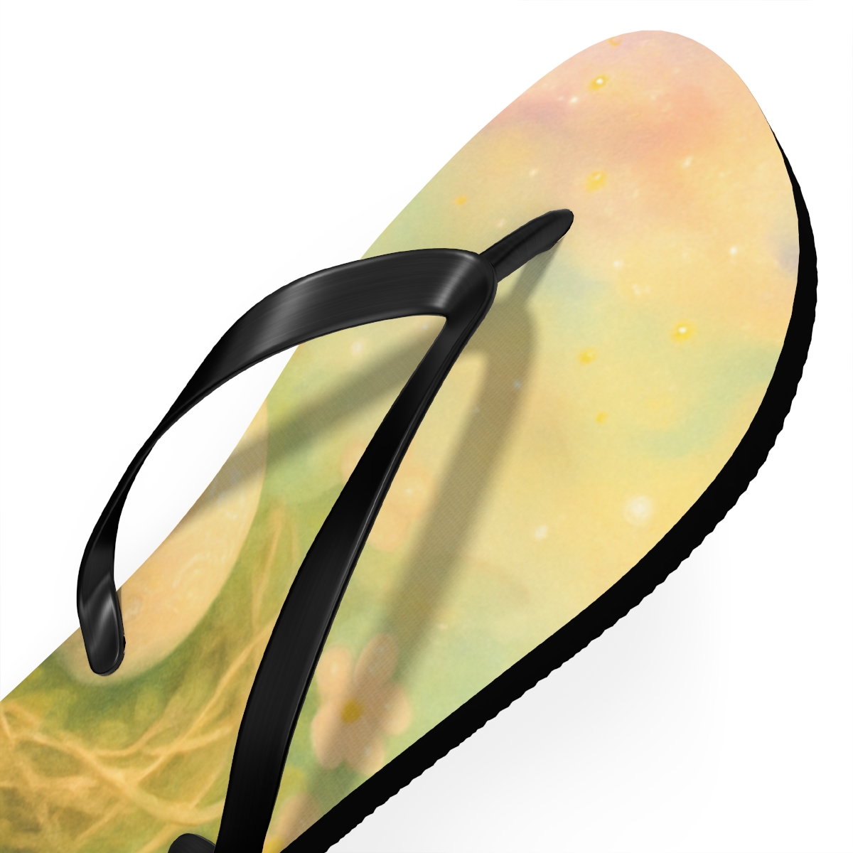 Spring Equinox Painted Egg Nebula designer logo flip flops