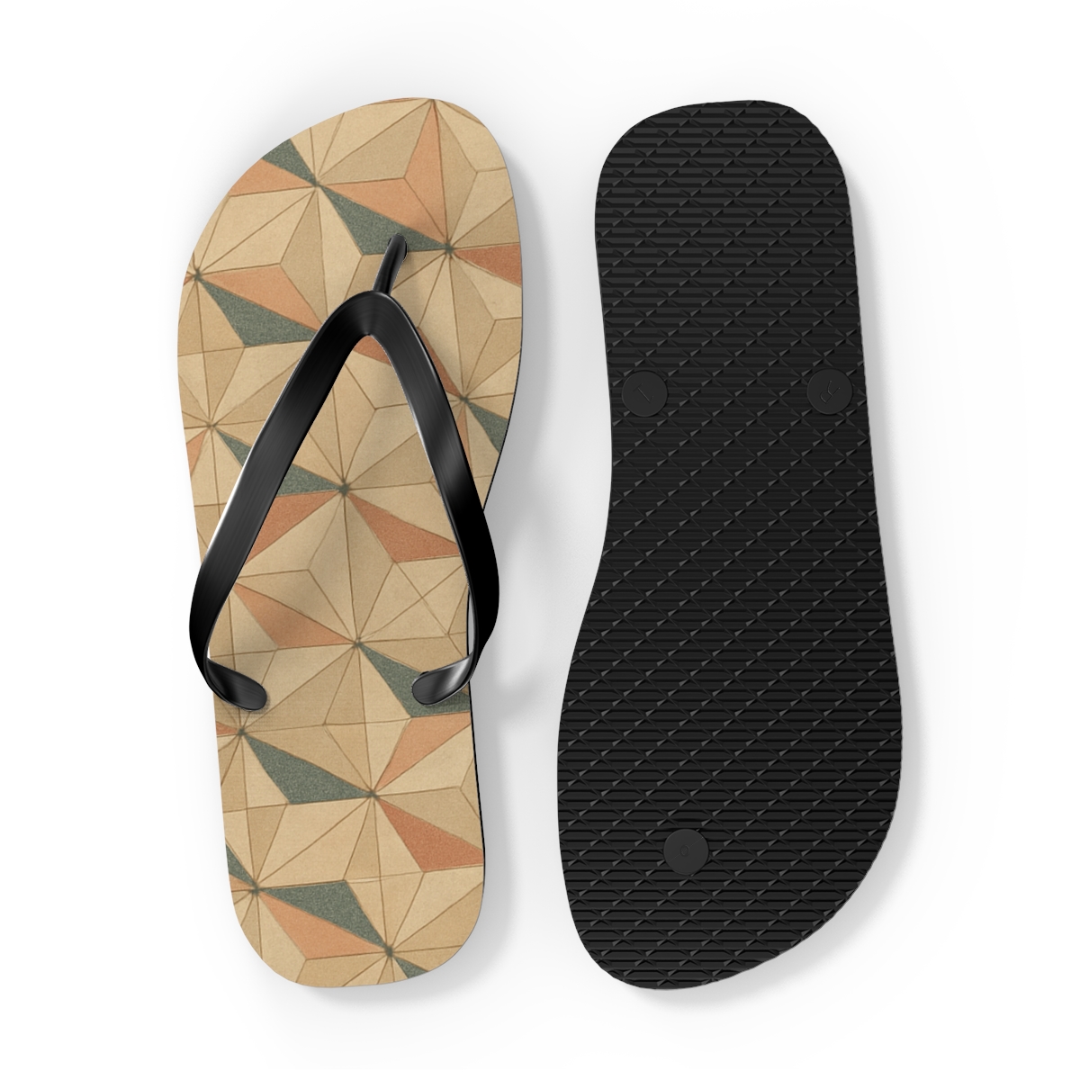 Hex Bloom Microtile Field trendy printed flip flops