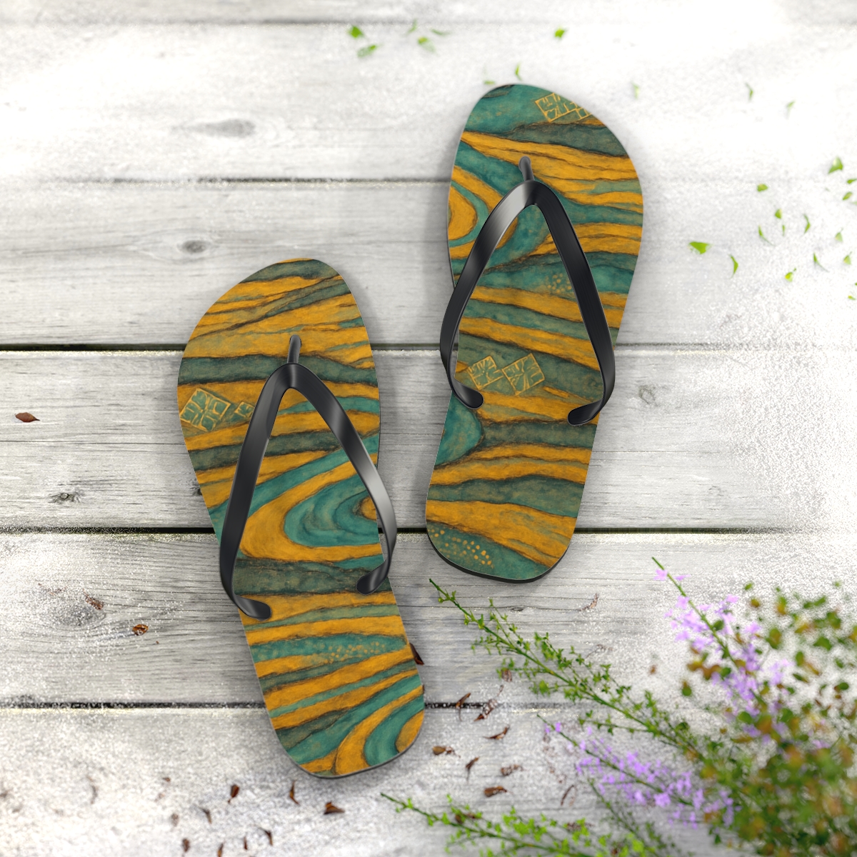 Strata Veil Mosaic trendy printed flip flops