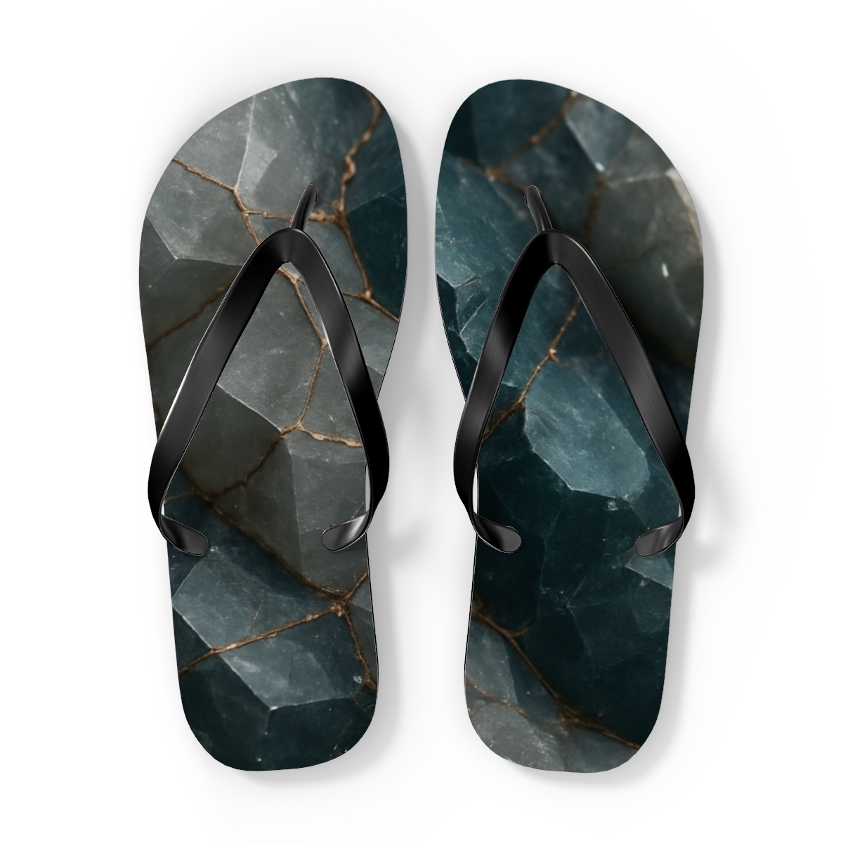 Mineral Facet Vein Tapestry designer logo flip flops