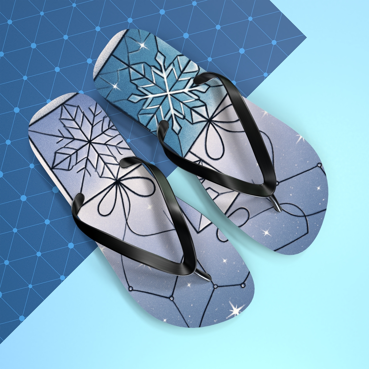 Frost Giftwrap Constellation designer logo flip flops