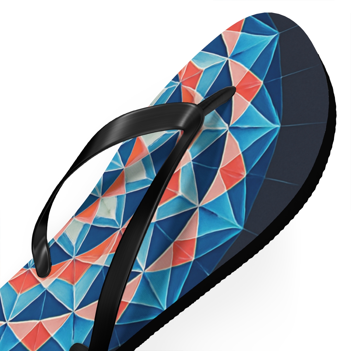 Prismatic Spiral Rosette unique graphic flip flops