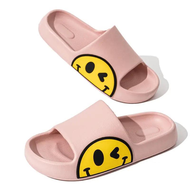 Smiley Face Cloud Slides – Fun Comfort for Every Step - Cloud Cushion Slides