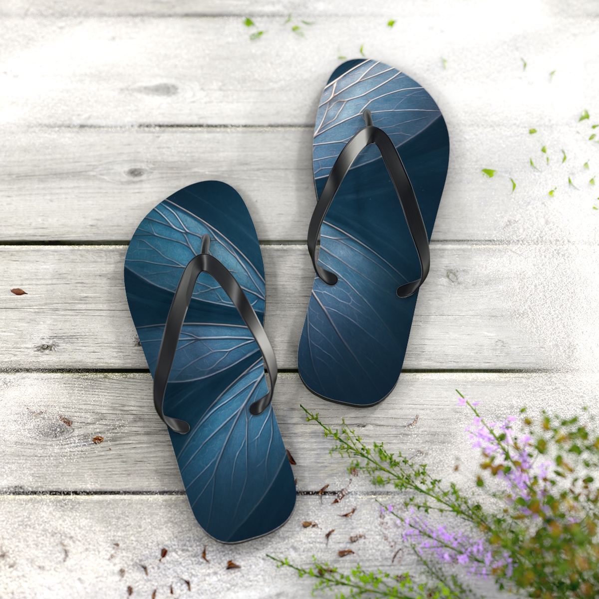 Dragonfly Phase Shift Filigree colorful rubber flip flops