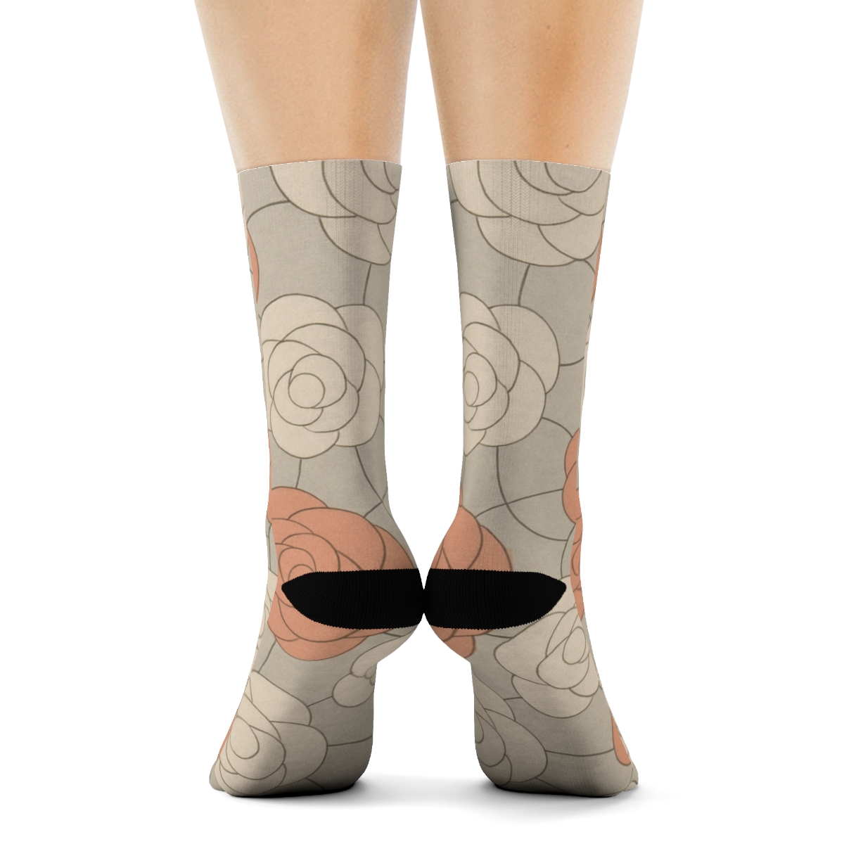 Camellia Orbit Lattice personalized cozy socks