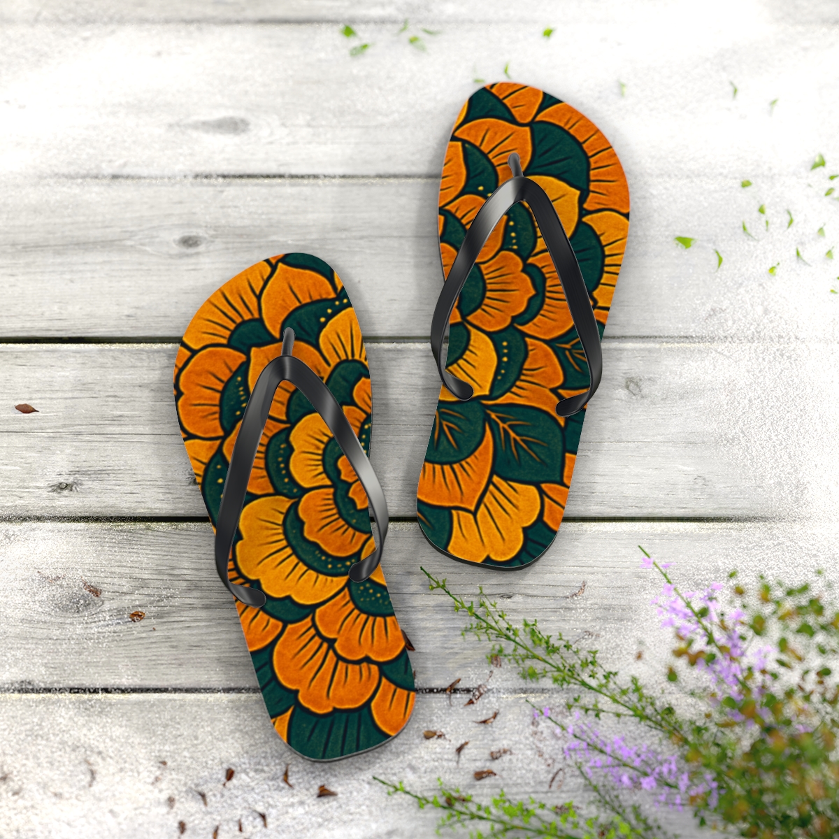 Marigold Pulse Spiral soft sole flip flops