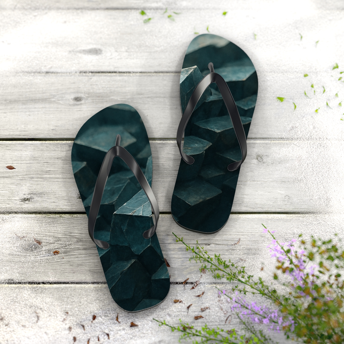 Mineral Facet Driftfield unique graphic flip flops