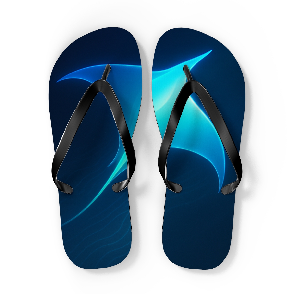 Fractal Pulse Of The Electric Manta trendy printed flip flops