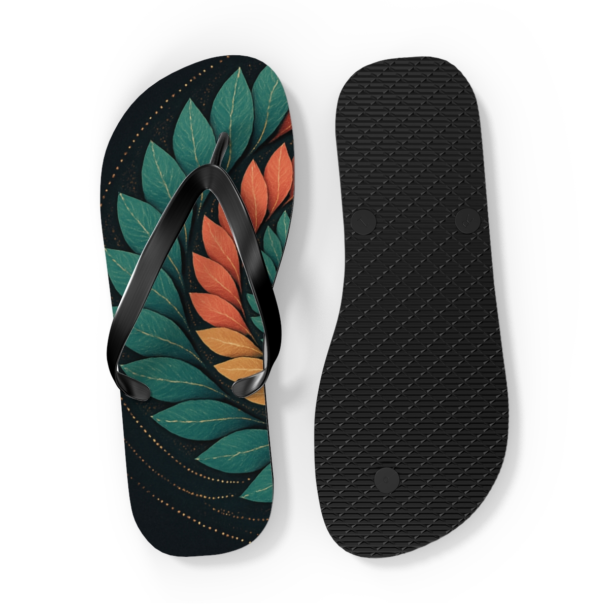 Lotus Pulse Spiral unique graphic flip flops