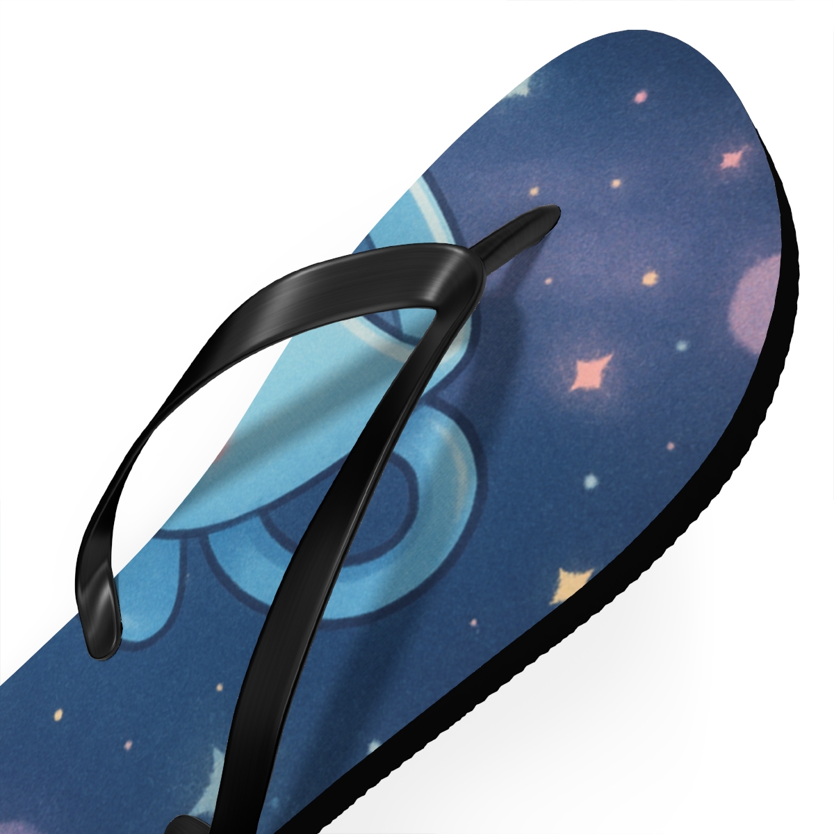 Starry Teacup Comet Friends unique graphic flip flops