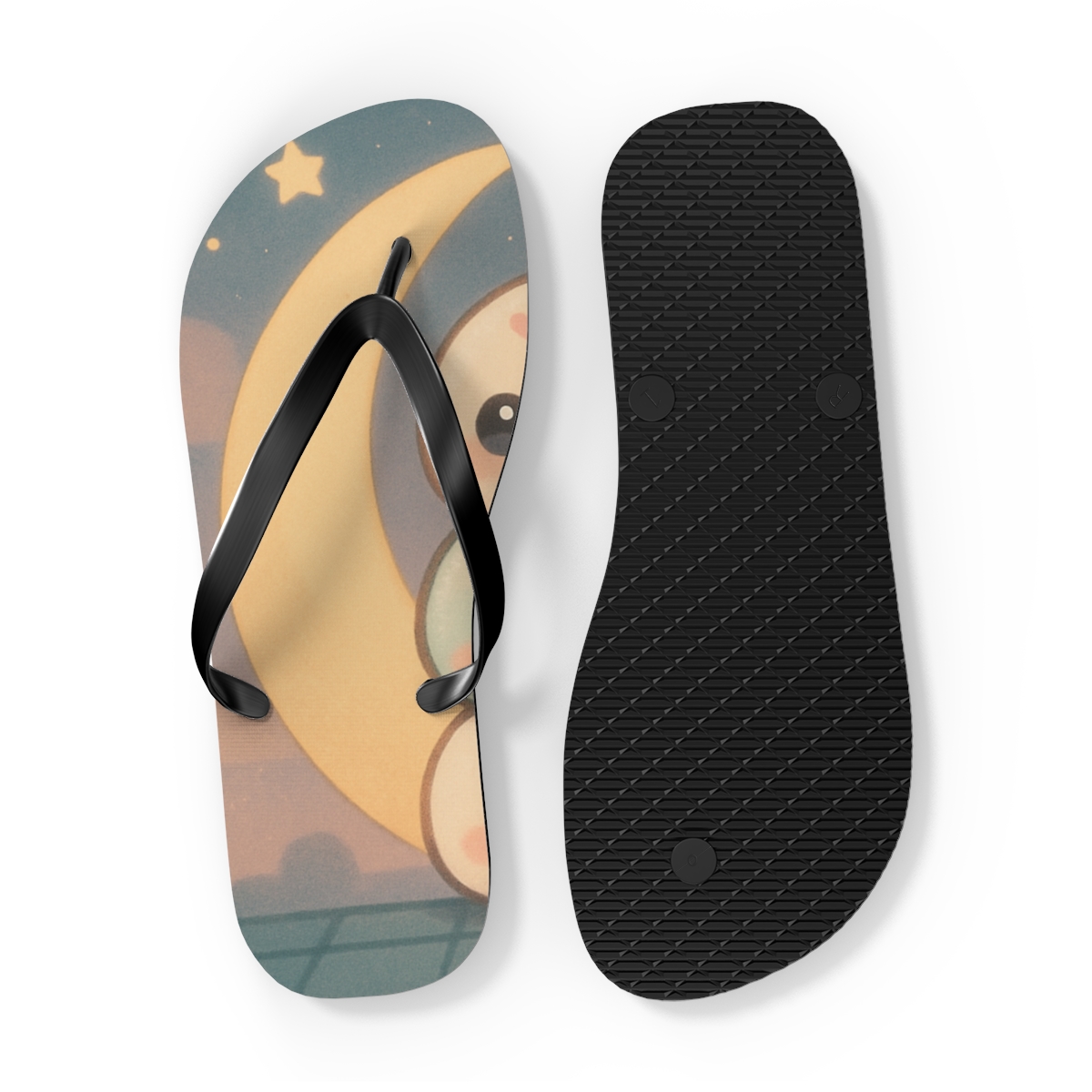 Mochi Moon Mates colorful rubber flip flops