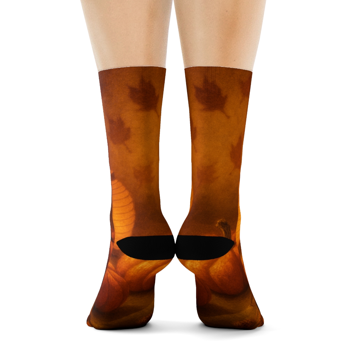 Autumn Lantern Harvest Glow stylish patterned socks