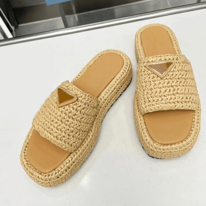 Braided Slip On Platform Sandals - Cloud Cushion Slides