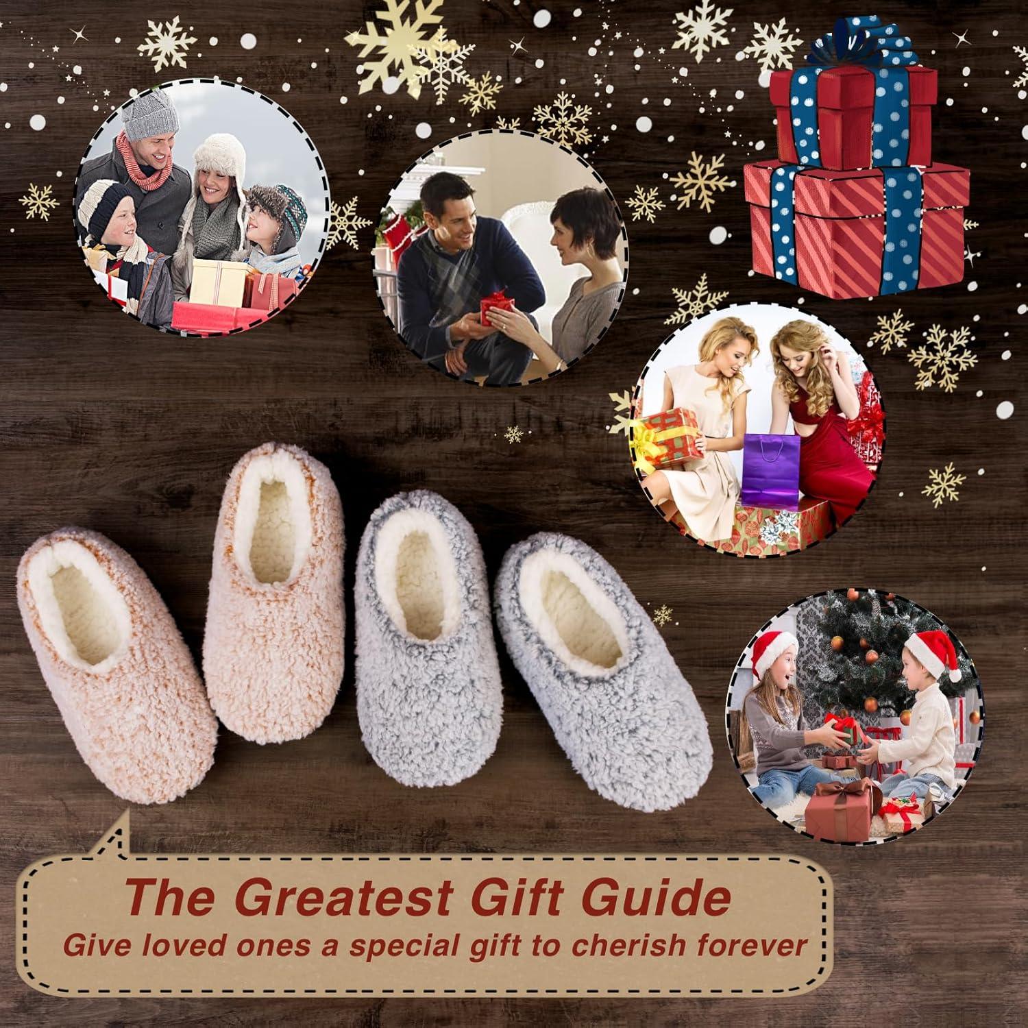 2 Pack Warm Fuzzy Anti Skid – Stay Cozy and Safe Indoors Slippers - Cloud Cushion Slides