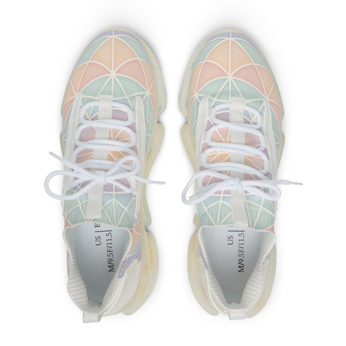 Pastel Prism Lattice Bloom unique printed sneakers