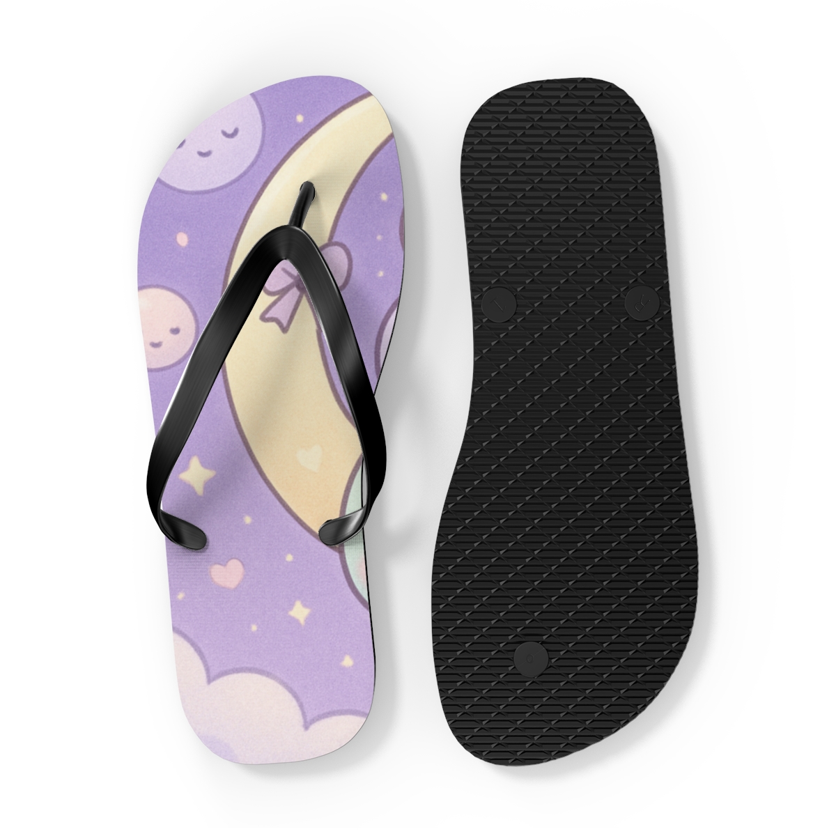 Mochi Moon Mates unique graphic flip flops