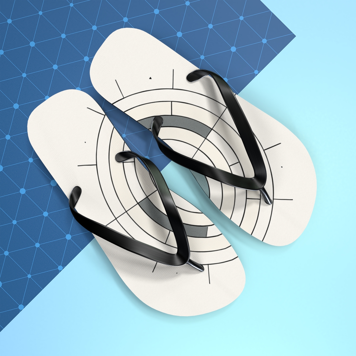 Minimal Eclipse Ring Blueprint personalized beach flip flops