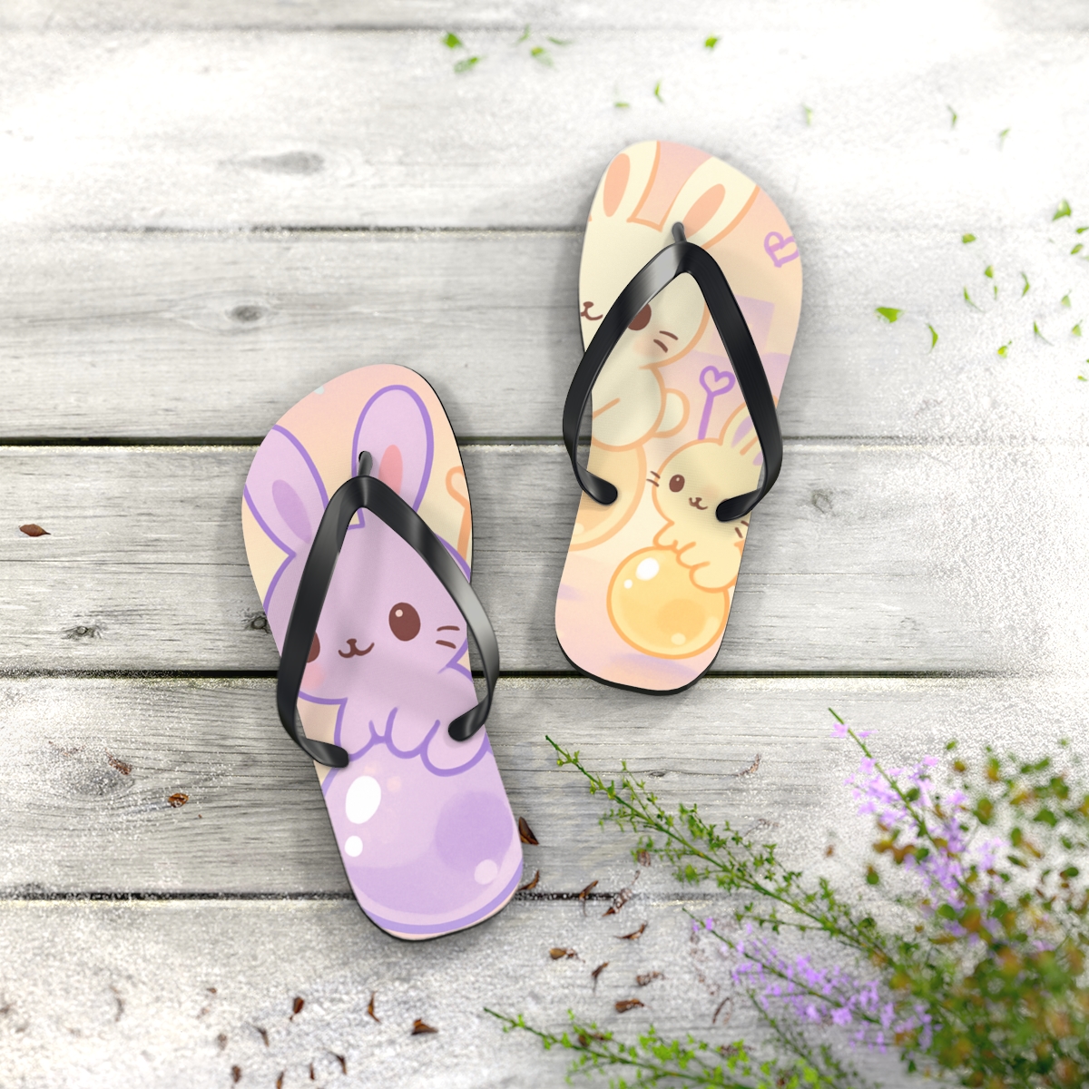 Kawaii Bubble Tea Stroll Flip Flops