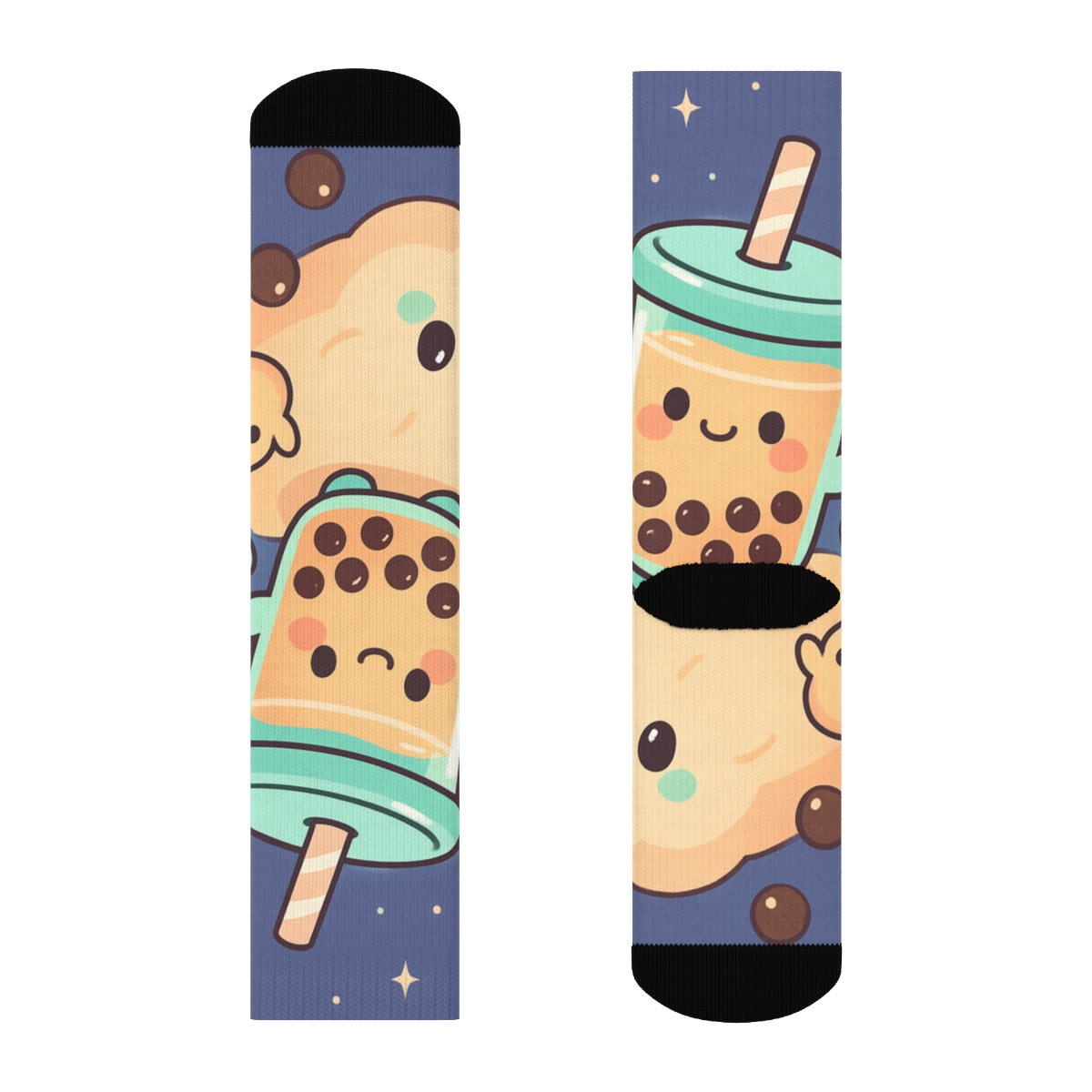 Mint Comet Bubble Tea Buddies trendy colorful socks