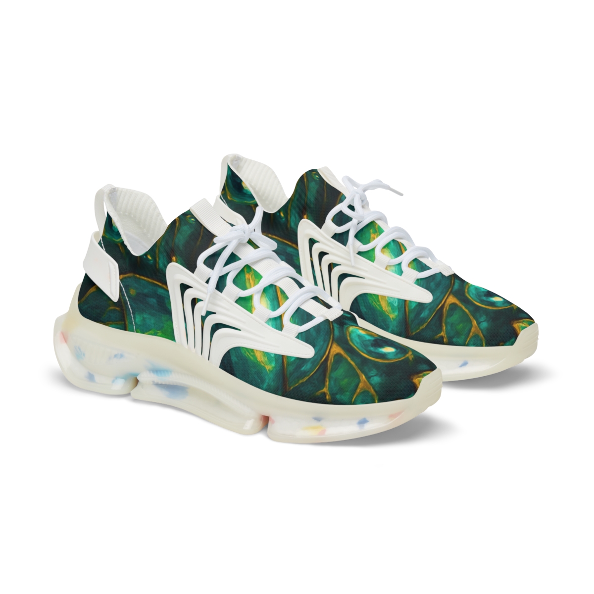 Iridescent Beetle Mosaic comfortable running sneakers