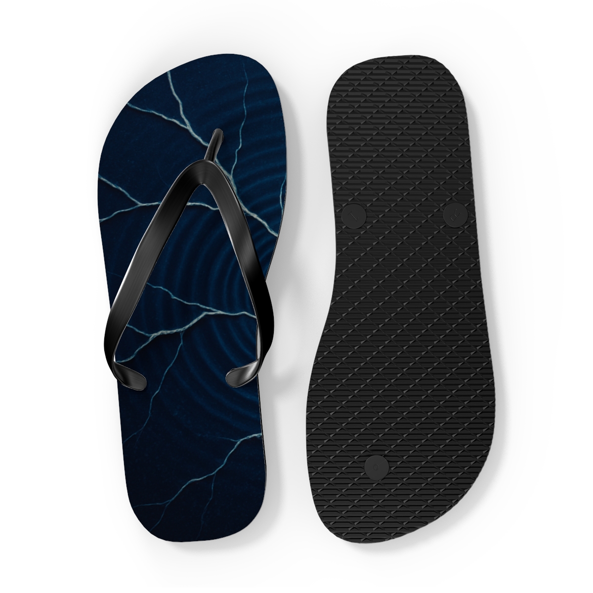 Vortex Ripple Veinprint personalized beach flip flops