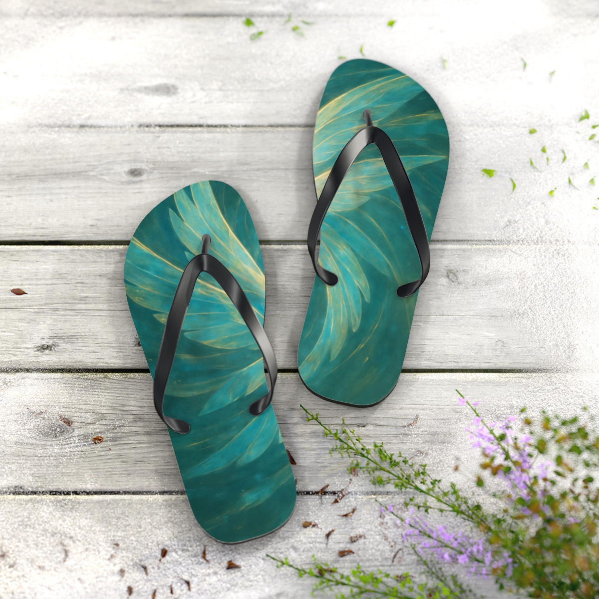 Prismatic Flicker Of The Dragonfly soft sole flip flops