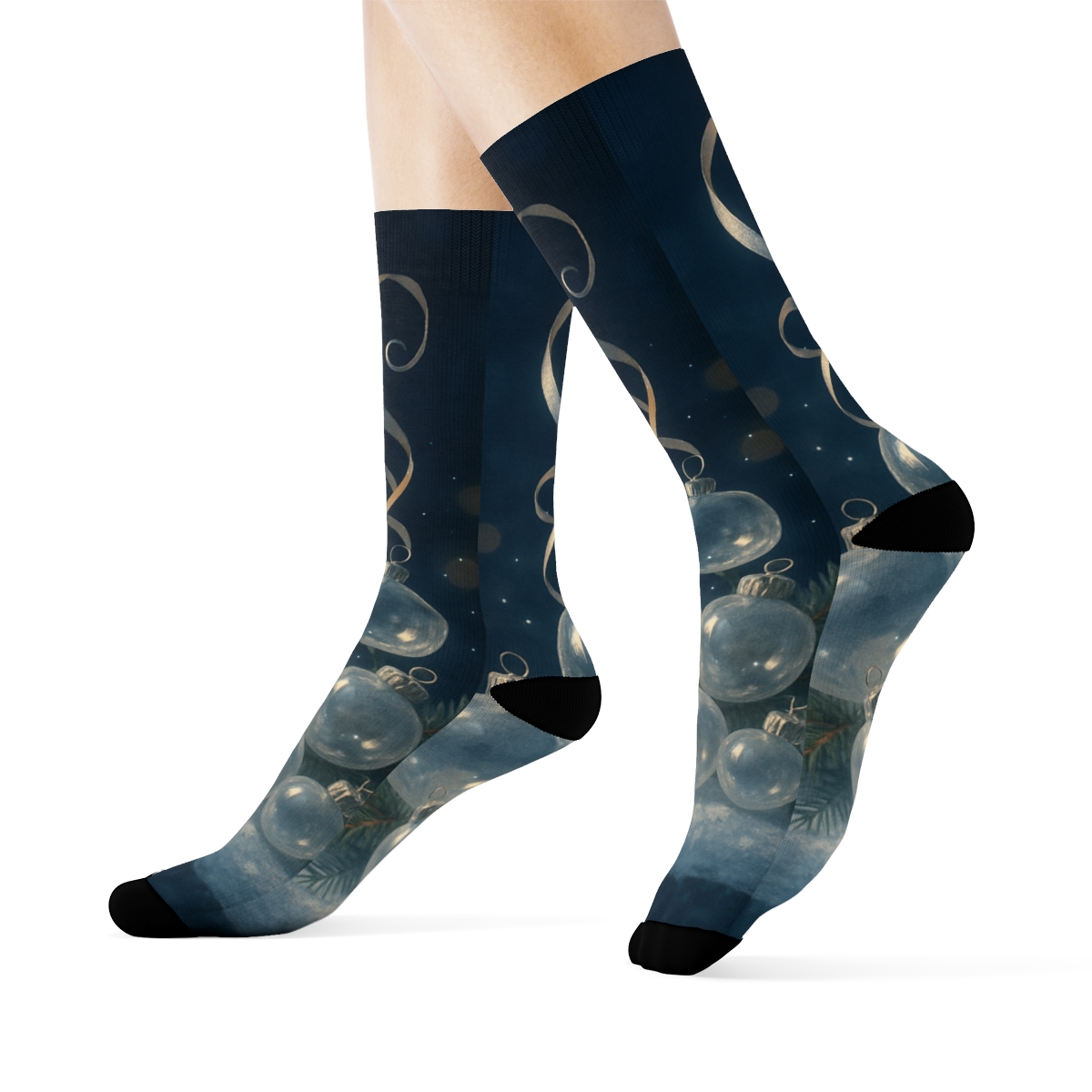 Frosted Solstice Ornament Drift unique printed socks