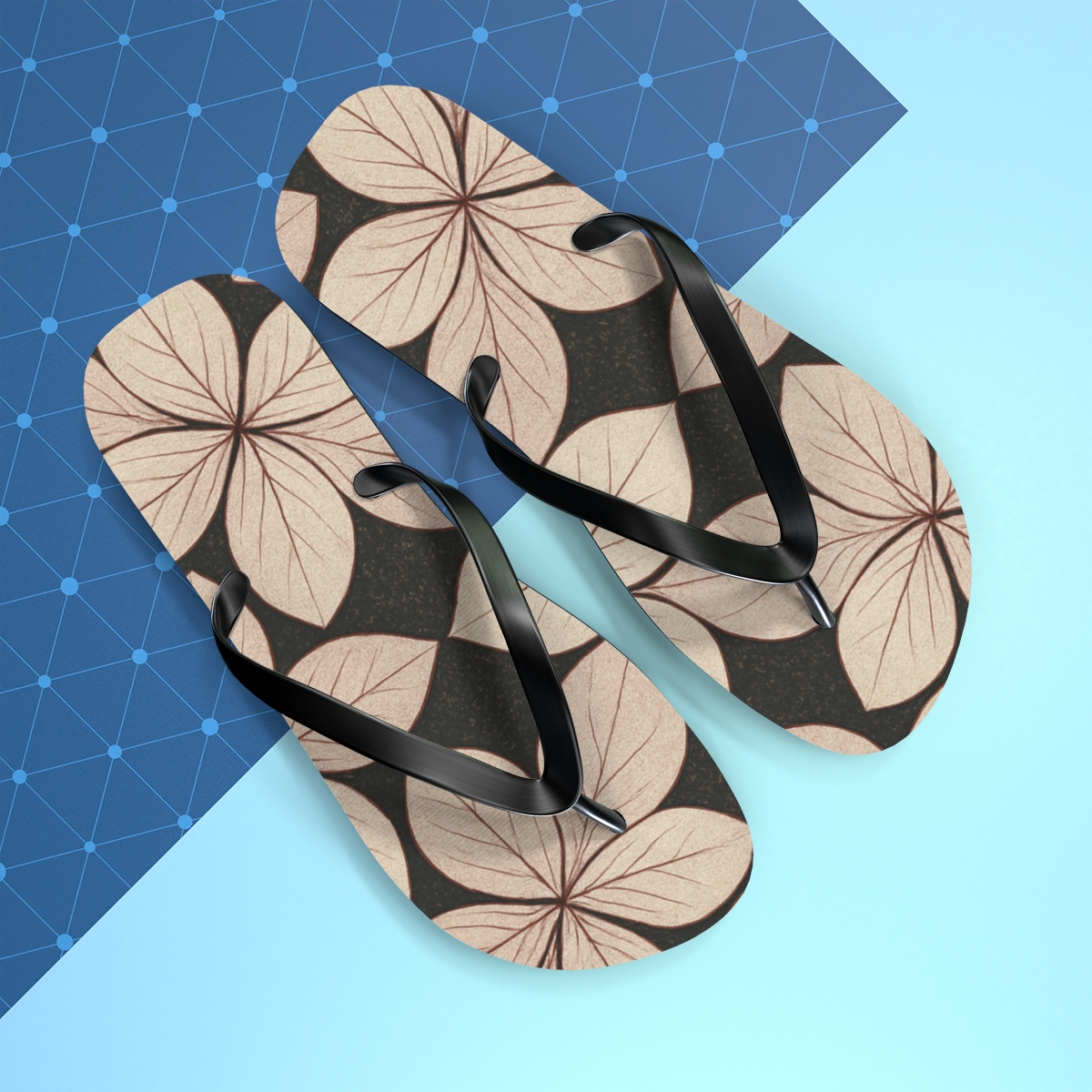 Lotus Filigree Lattice colorful rubber flip flops
