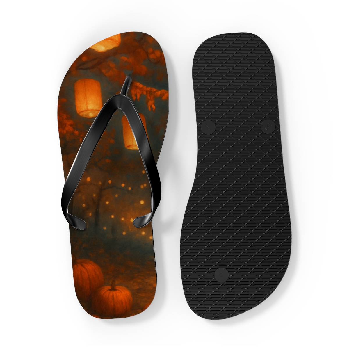 Autumn Lantern Cascade comfortable casual flip flops