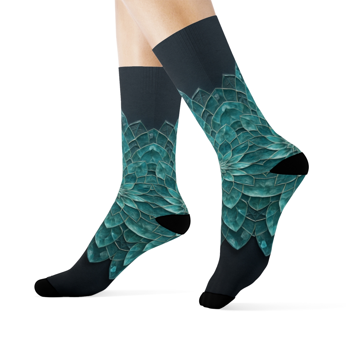 Radial Crystal Petal Lattice sports performance socks