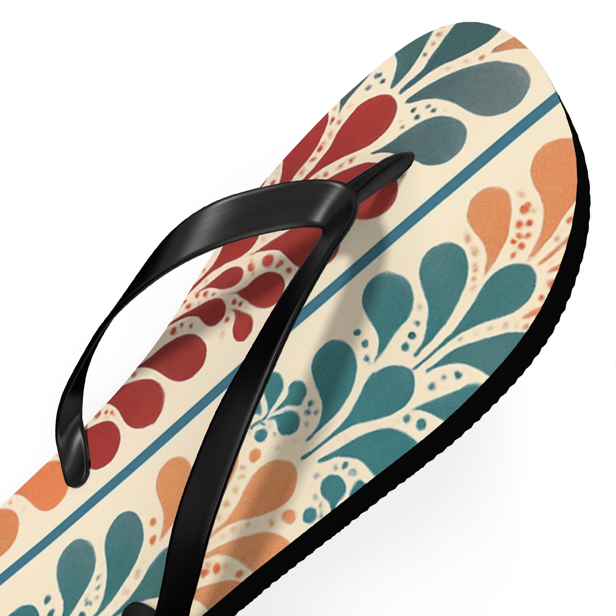 Fractal Bloom Stripe Sequence soft sole flip flops
