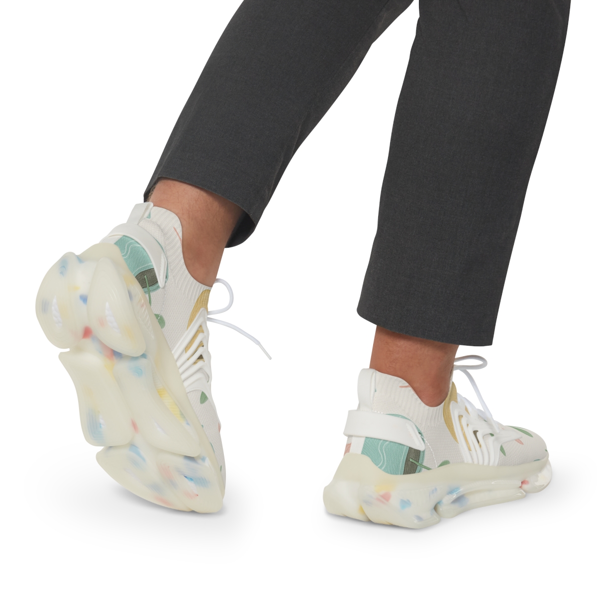 Spring Equinox Eggshell Garden Pattern stylish casual sneakers