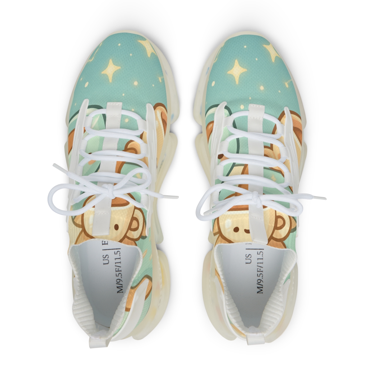 Bubble Planet Tea Party unique printed sneakers