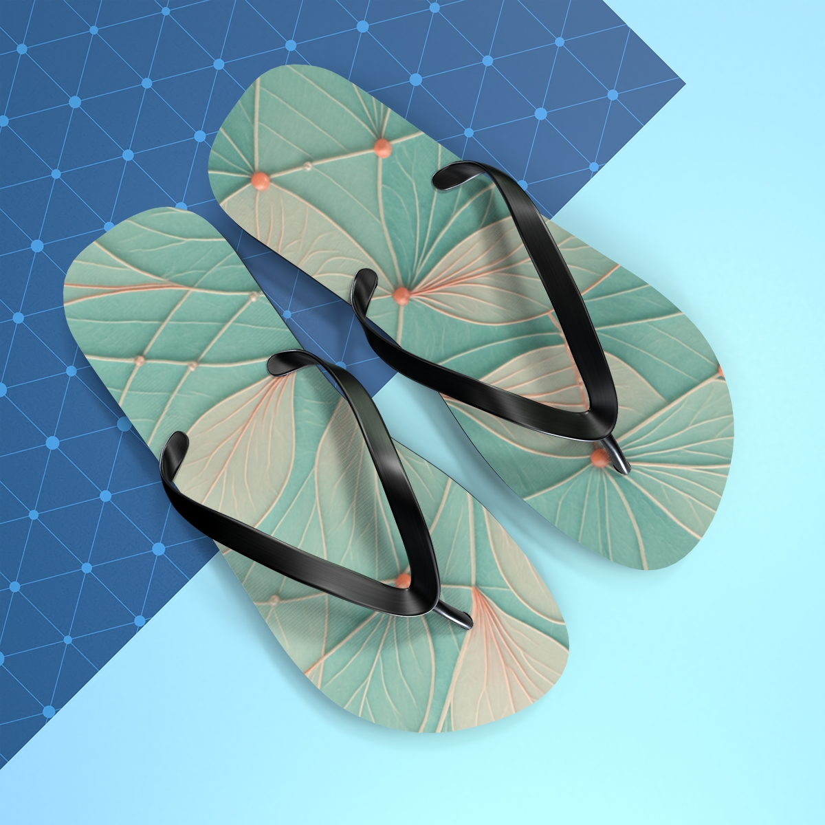 Petal Vein Tapestry colorful rubber flip flops