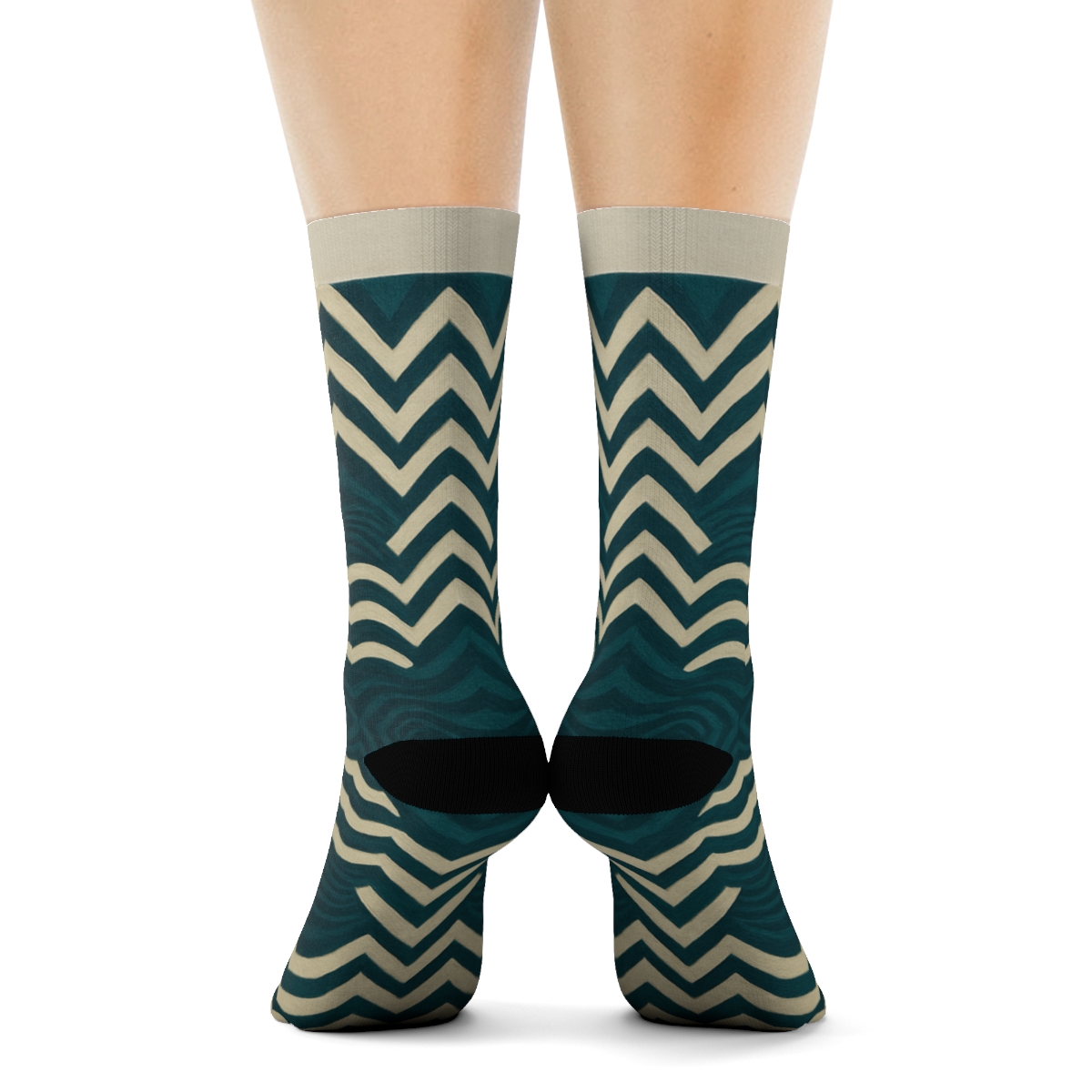 Moire Chevron Labyrinth unique printed sockscustom socks