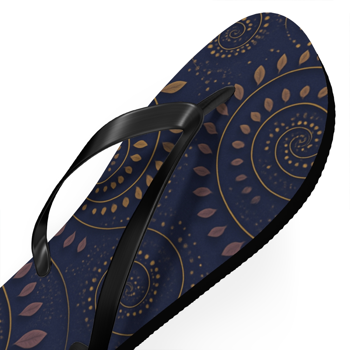 Spiral Petal Mosaic personalized beach flip flops