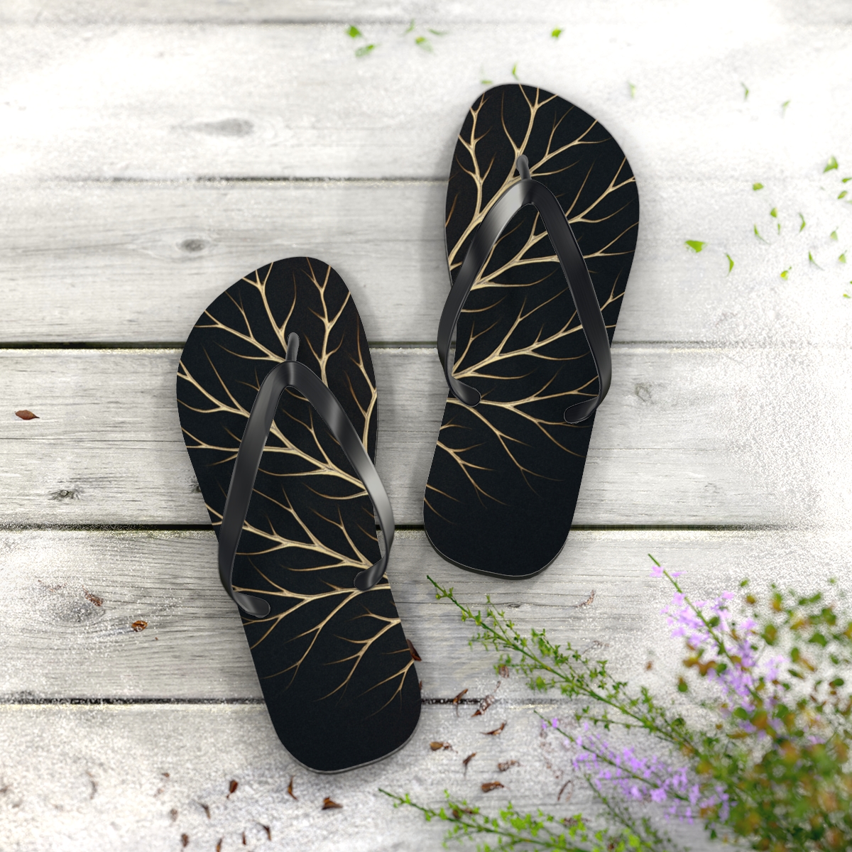 Stag Antler Fractal Crown soft sole flip flops
