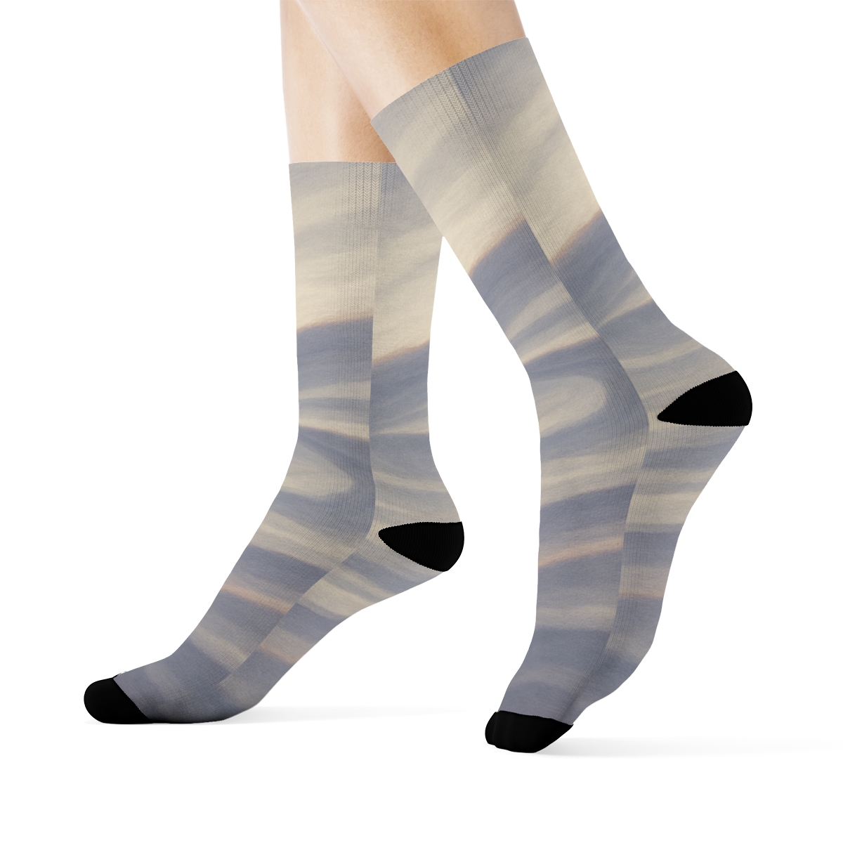 Cloud Band Wavefront Draft unique printed sockscustom socks
