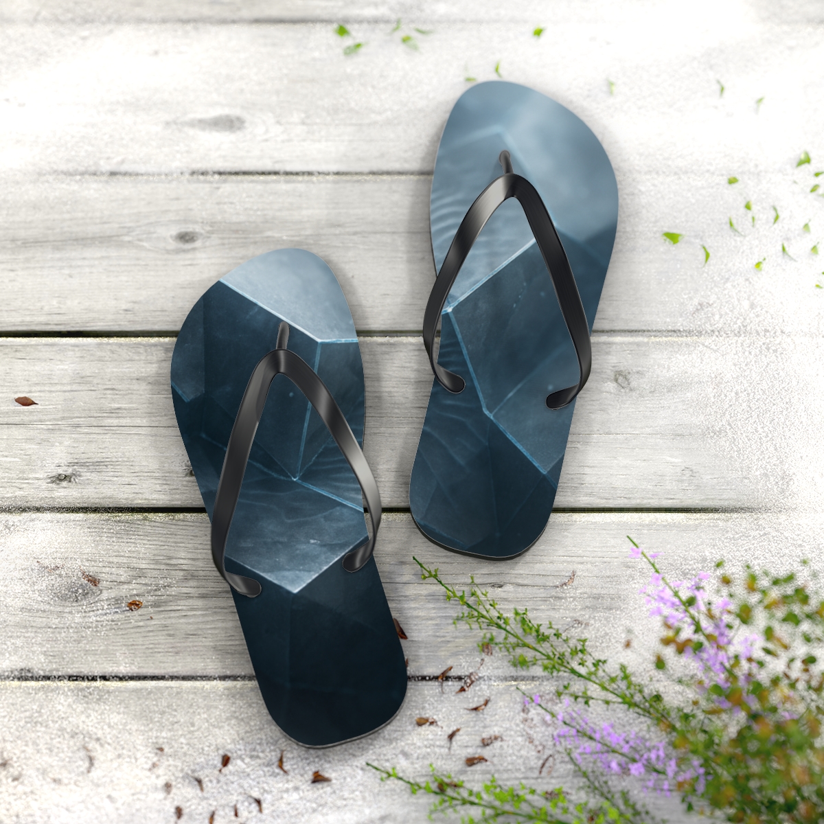 Mineral Facet Rainwave trendy printed flip flops