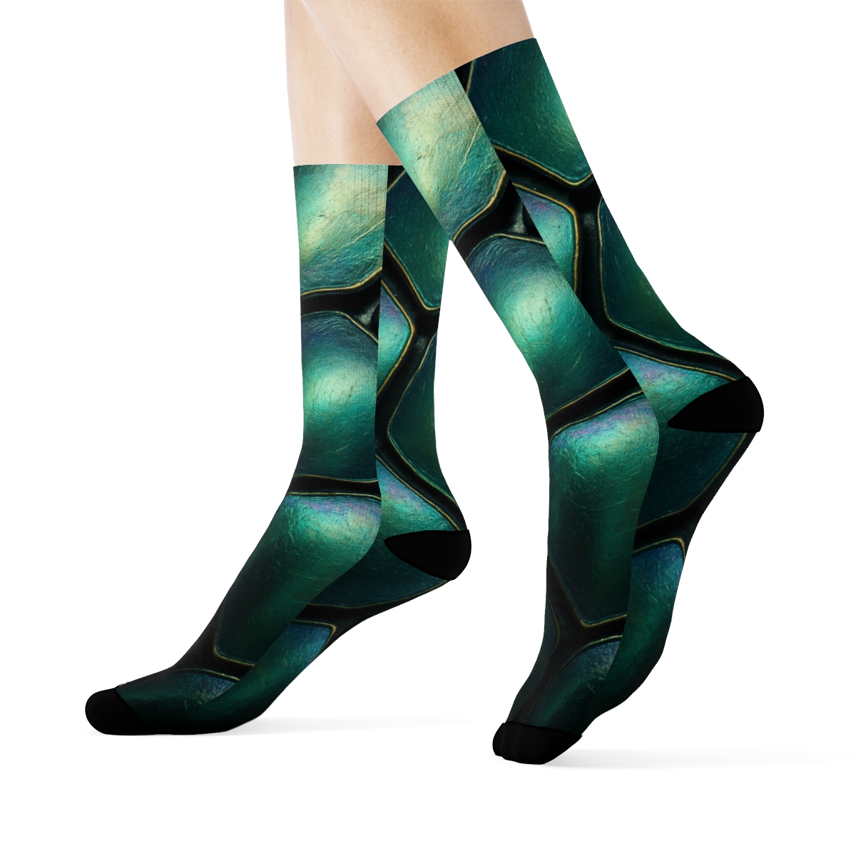Iridescent Beetle Carapace Mirage unique printed socks
