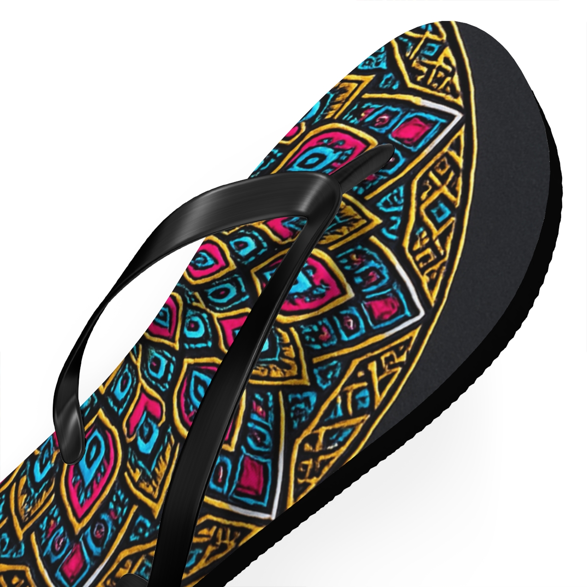 Chromatic Radial Filigree colorful rubber flip flops