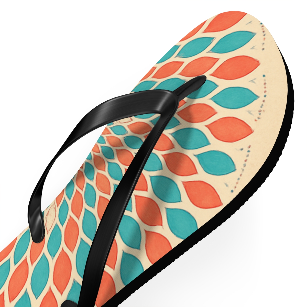 Petal Orbit Mosaic colorful rubber flip flops