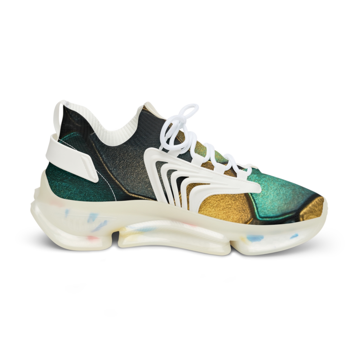 Iridescent Beetle Mosaic unique printed sneakers