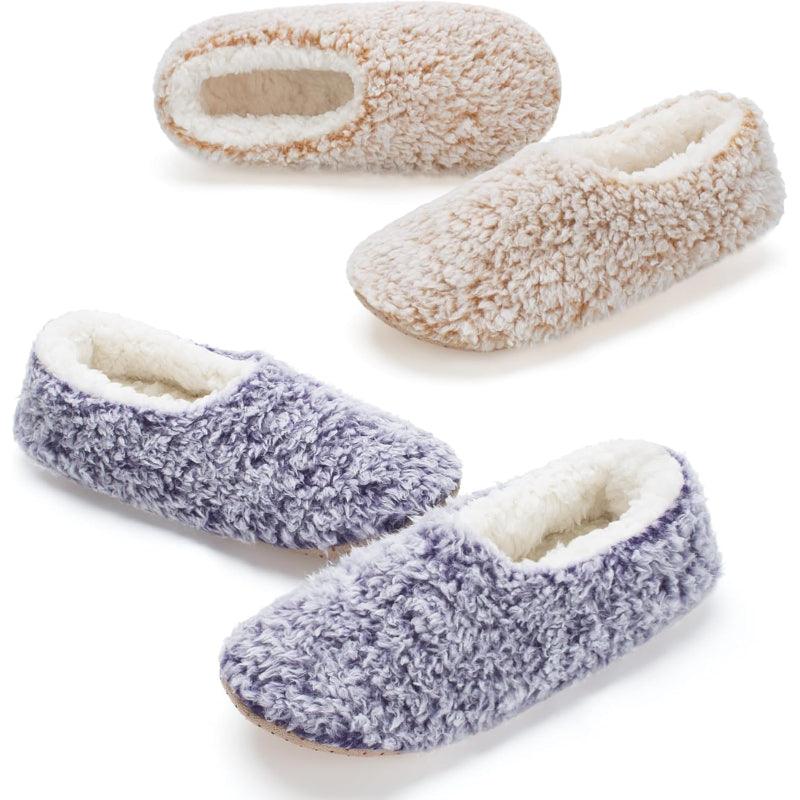 2 Pack Warm Fuzzy Anti Skid Indoors Slippers