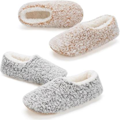 2 Pack Warm Fuzzy Anti Skid – Stay Cozy and Safe Indoors Slippers - Cloud Cushion Slides