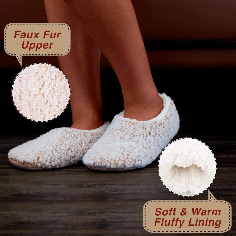 2 Pack Warm Fuzzy Anti Skid – Stay Cozy and Safe Indoors Slippers - Cloud Cushion Slides