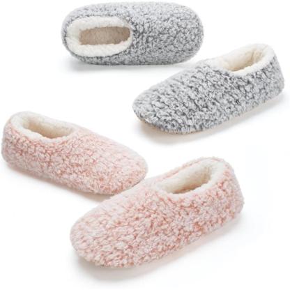 2 Pack Warm Fuzzy Anti Skid – Stay Cozy and Safe Indoors Slippers - Cloud Cushion Slides