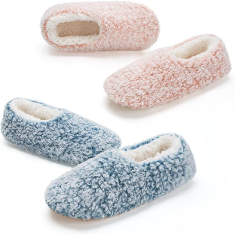 2 Pack Warm Fuzzy Anti Skid – Stay Cozy and Safe Indoors Slippers - Cloud Cushion Slides